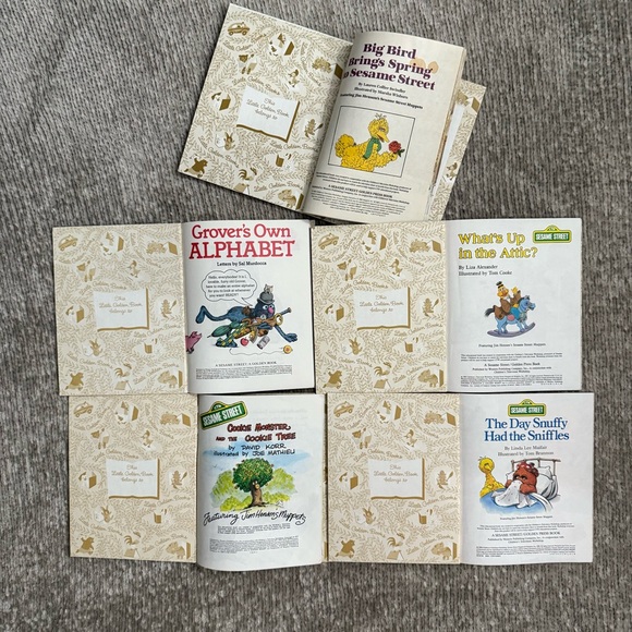 Vintage Sesame Street Little Golden Books Lot Big Bird Grover Cookie Monster - Picture 4 of 9
